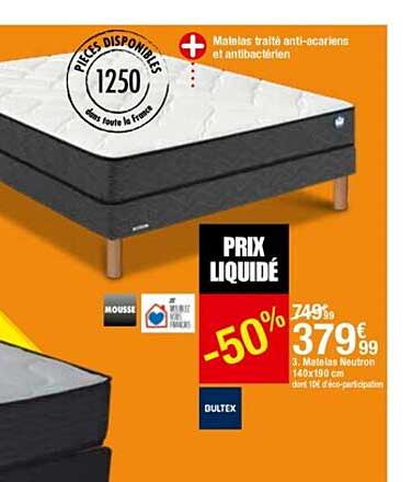 matelas neutron 140 x 190 cm bultex