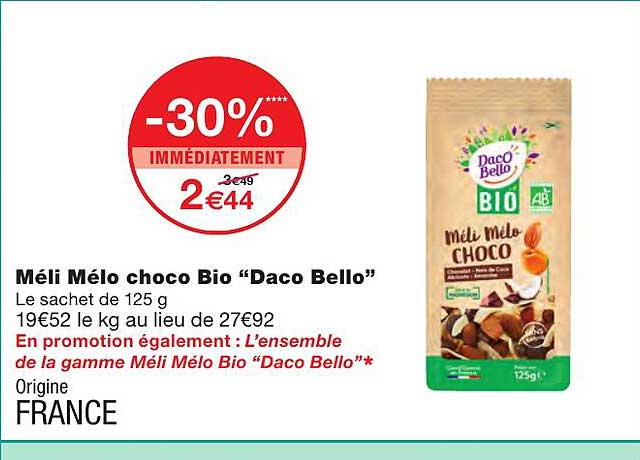 méli mélo choco bio "daco bello"