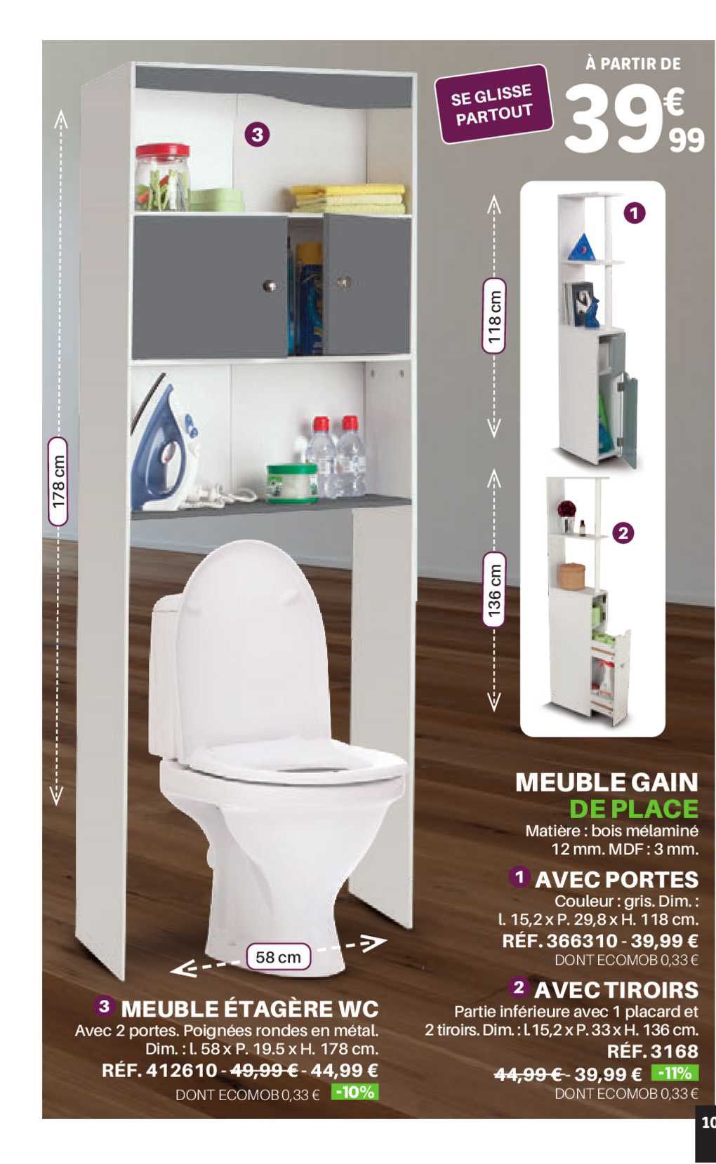 meuble étagère wc meuble gain
