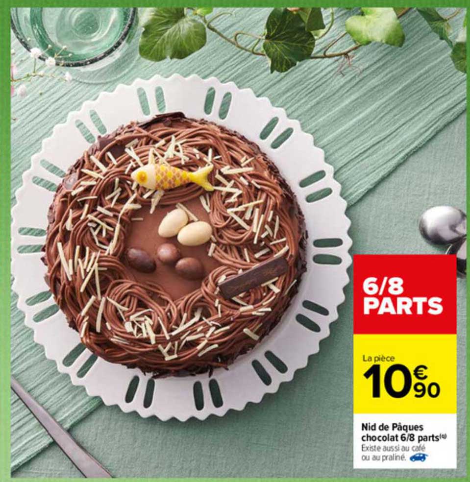 nid de pâques chocolat 6-8 parts