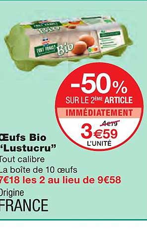 Oeufs Bio "lustucru"