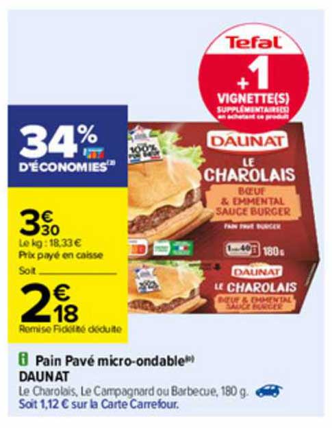 pain pavé micro-ondable daunat