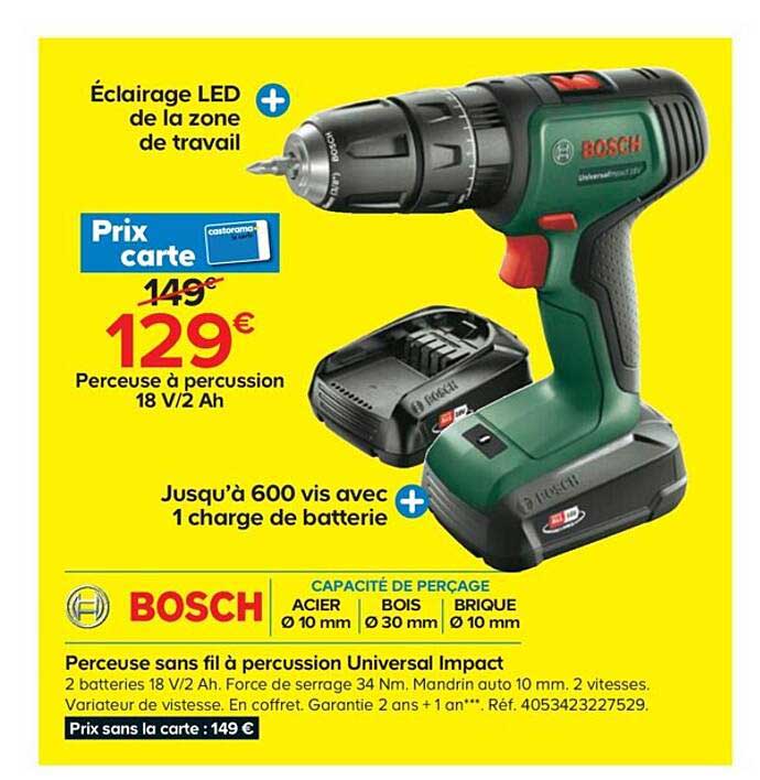 perceuse sans fil à percussion universal impact bosch