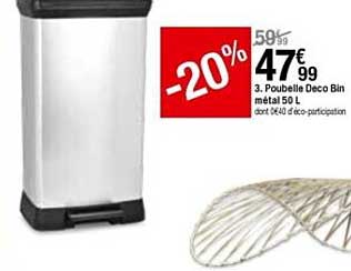 poubelle déco bin métal 50l