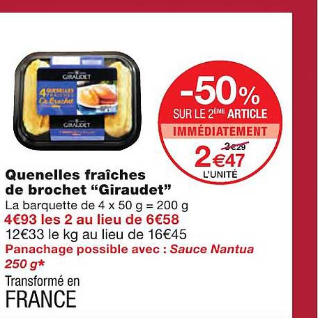 quenelles fraîches de brochet "giraudet"