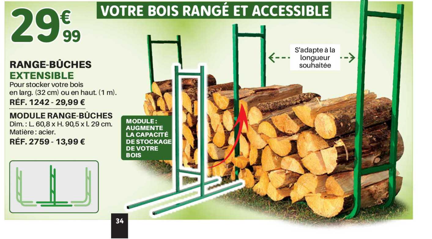 range-bûches extensible