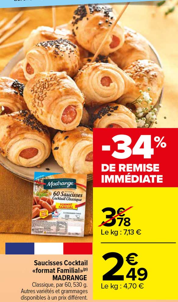 Saucisses Cocktail «format Familial» Madrange