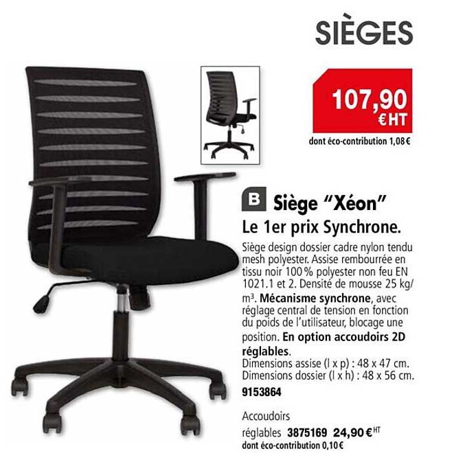 siège "xéon" le 1er prix synchrone
