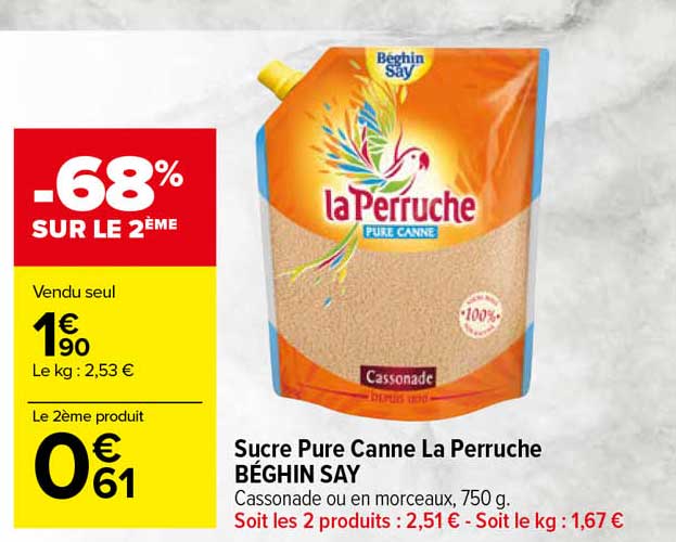sucre pure canne la perruche béghin say