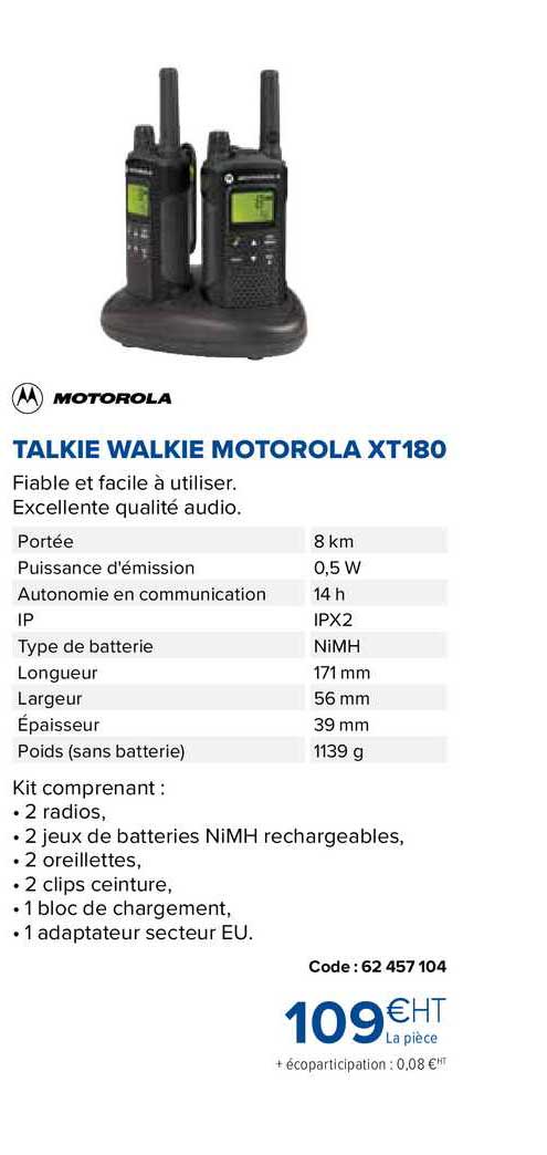talkie walkie motorola xt180