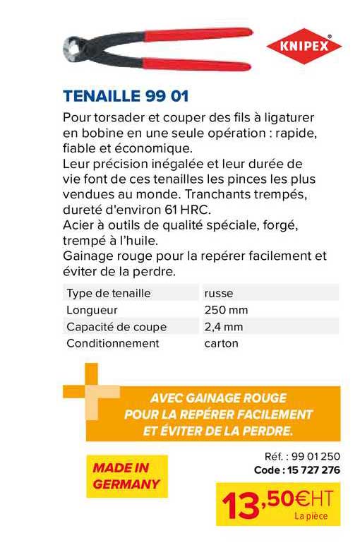 Tenaille 99 01 Knipex