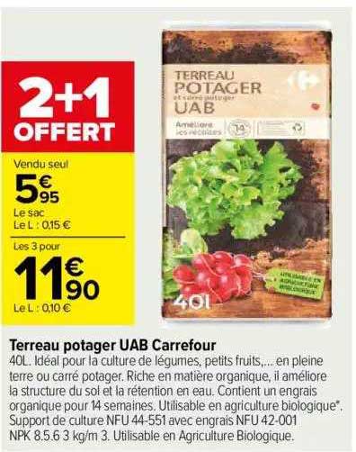 terreau potager uab carrefour