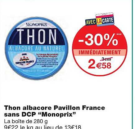 thon albacore pavillon france sans dcp "monoprix"