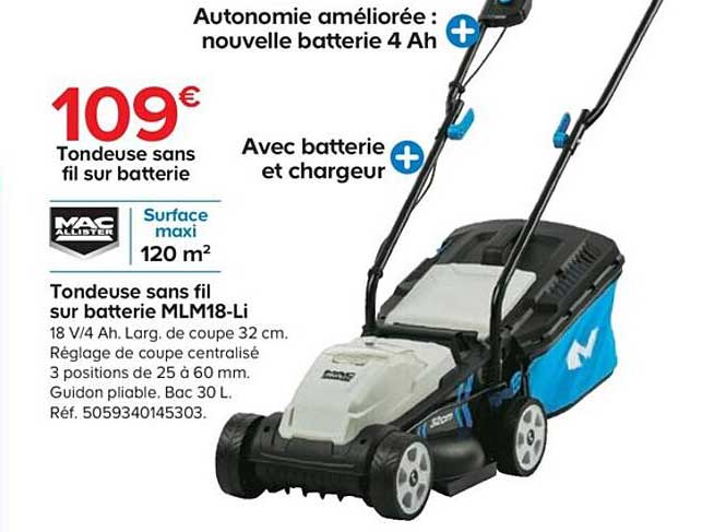Tondeuse Sans Fil Sur Batterie Mac Allister