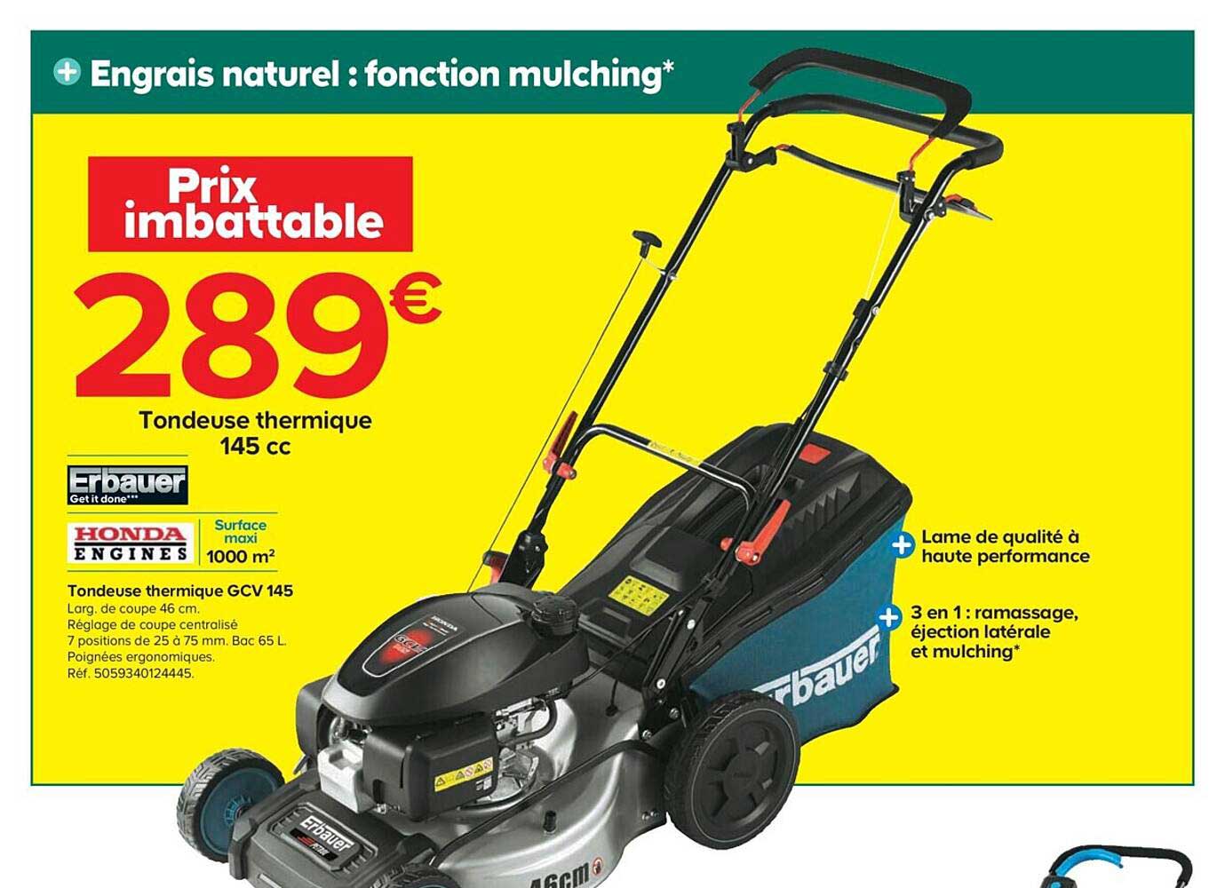 tondeuse thermique gcv 145 erbauer