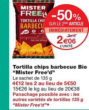 tortilla chips barbecue bio "mister free'd"