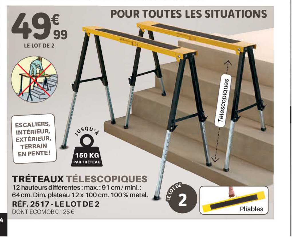 tréteaux télescopiques