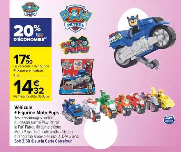 Véhicule + Figurine Moto Pups