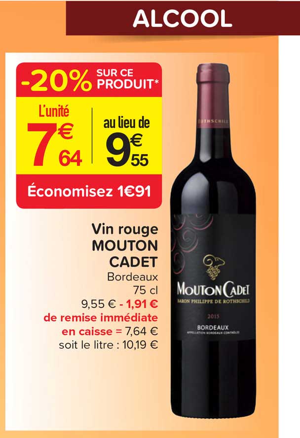 vin rouge mouton cadet