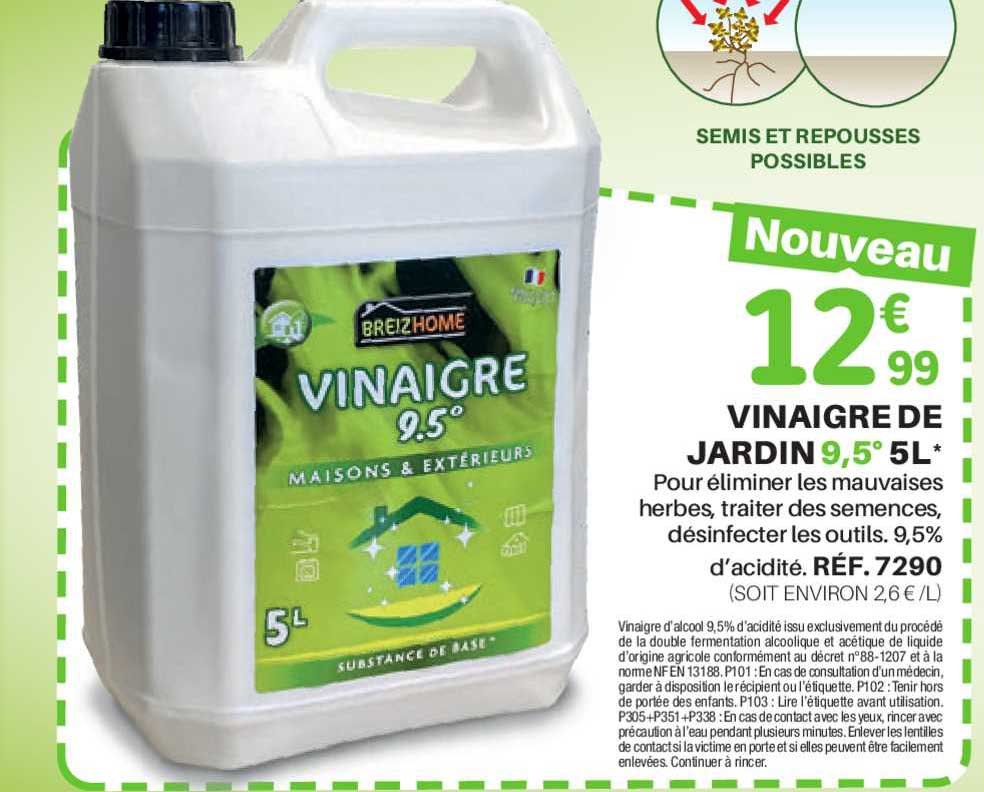 vinaigre de jardin 9,5° 5l breizhome