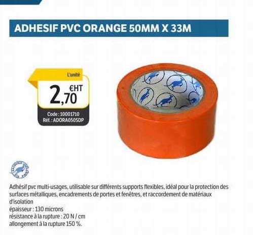 adhesif pvc orange 50mm x 33m