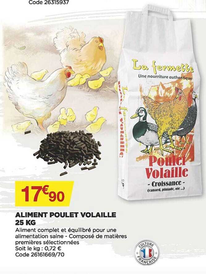 aliment poulet volaille 25 kg