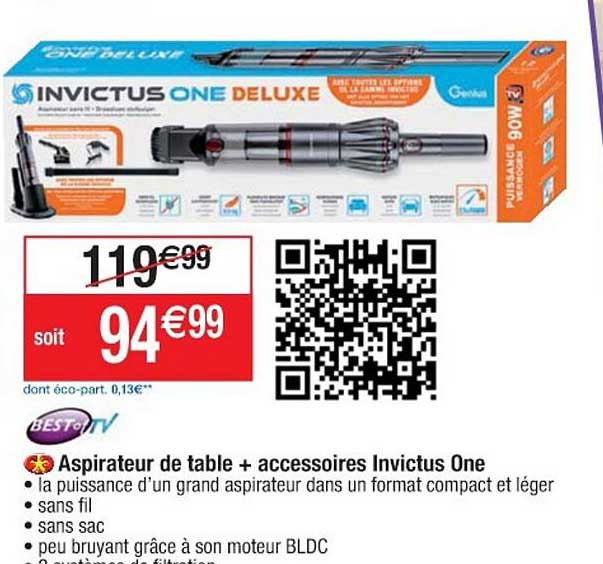 aspirateur de table + accessoires invictus one