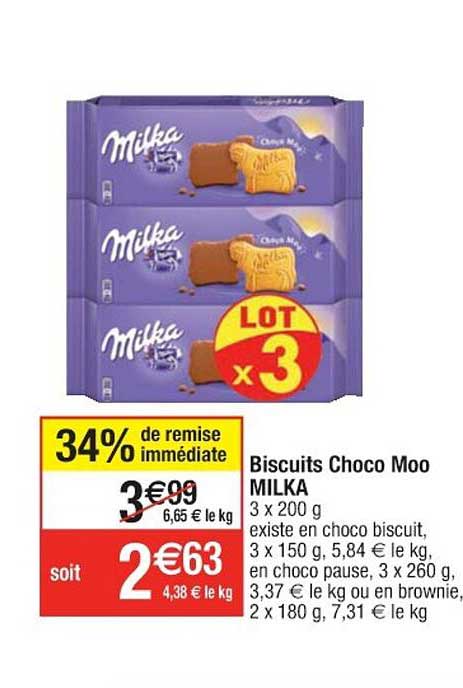 Biscuits Choco Moo Milka 34% De Remise Immédiate