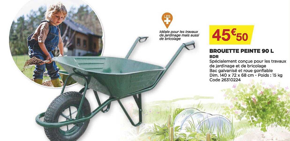brouette peinte 90 l bdr