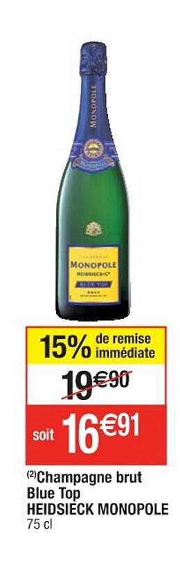 Champagne Brut Blue Top Heidsieck Monople 15% De Remise Immédiate