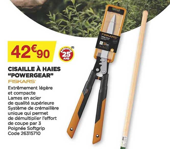 cisaille à haies "powergear" fiskars