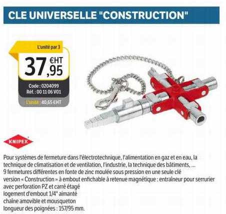 clé universelle "construction" knipex