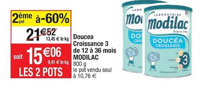 Doucea Croissance 3 De 12 à 36 Mois Modilac 2ème Pot à -60%
