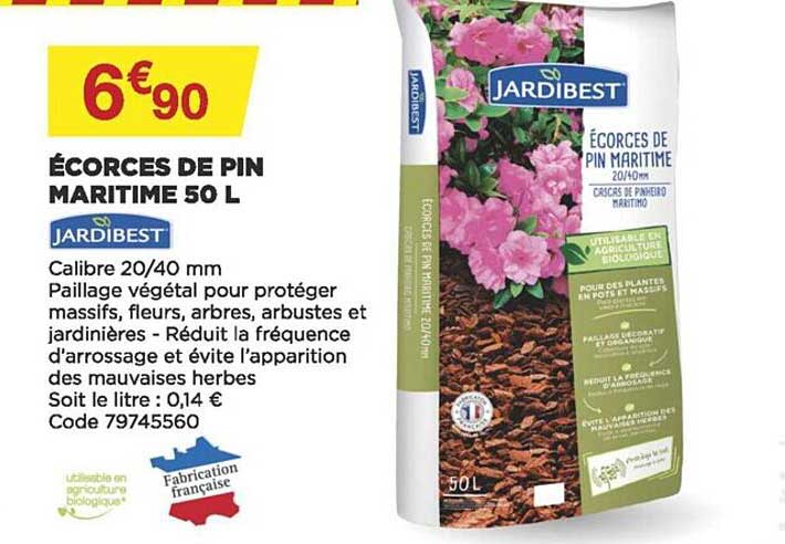 écorces de pin maritime 50 l jardibest