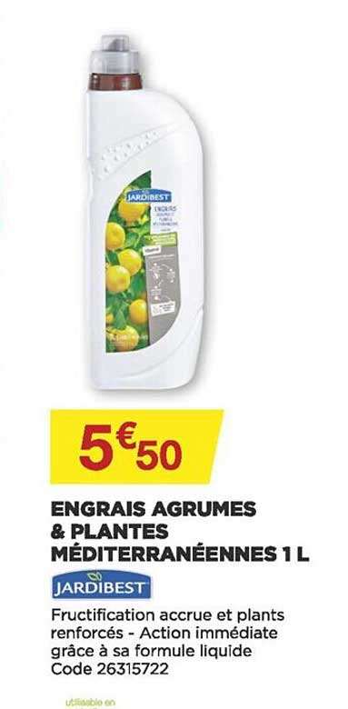 engrais agrumes & plantes méditerranéennes 1 l jardibest