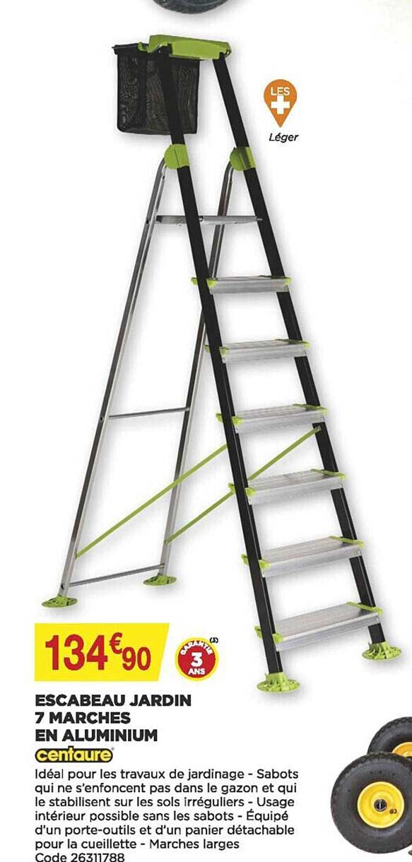 Escabeau Jardin 7 Marches En Aluminium