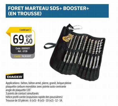 foret marteau sds + booster + (en trousse) diager