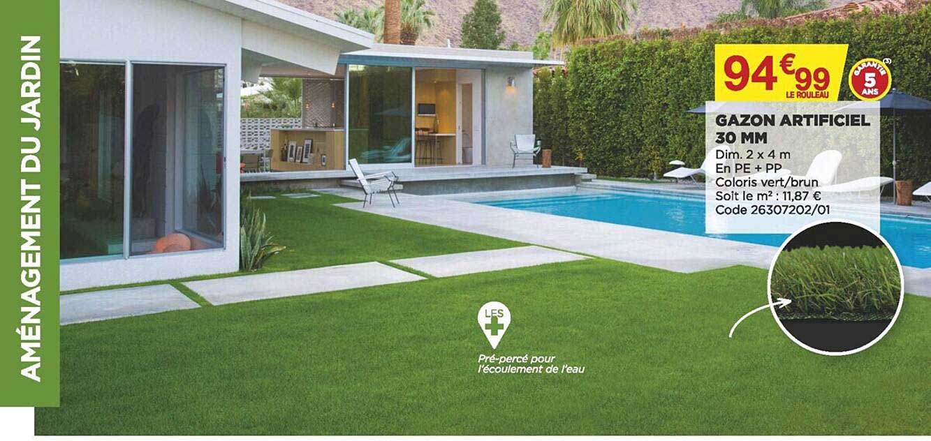 gazon artificiel 30 mm