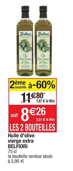 huile d'olive vierge extra belfiori 2ème bouteille à -60%