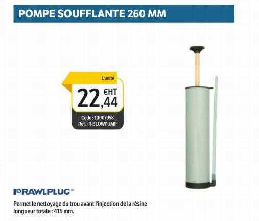 i rawlplug pompe soufflante 260 mm