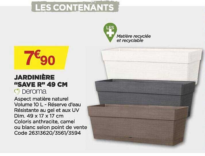jardinière "save r" 49 cm