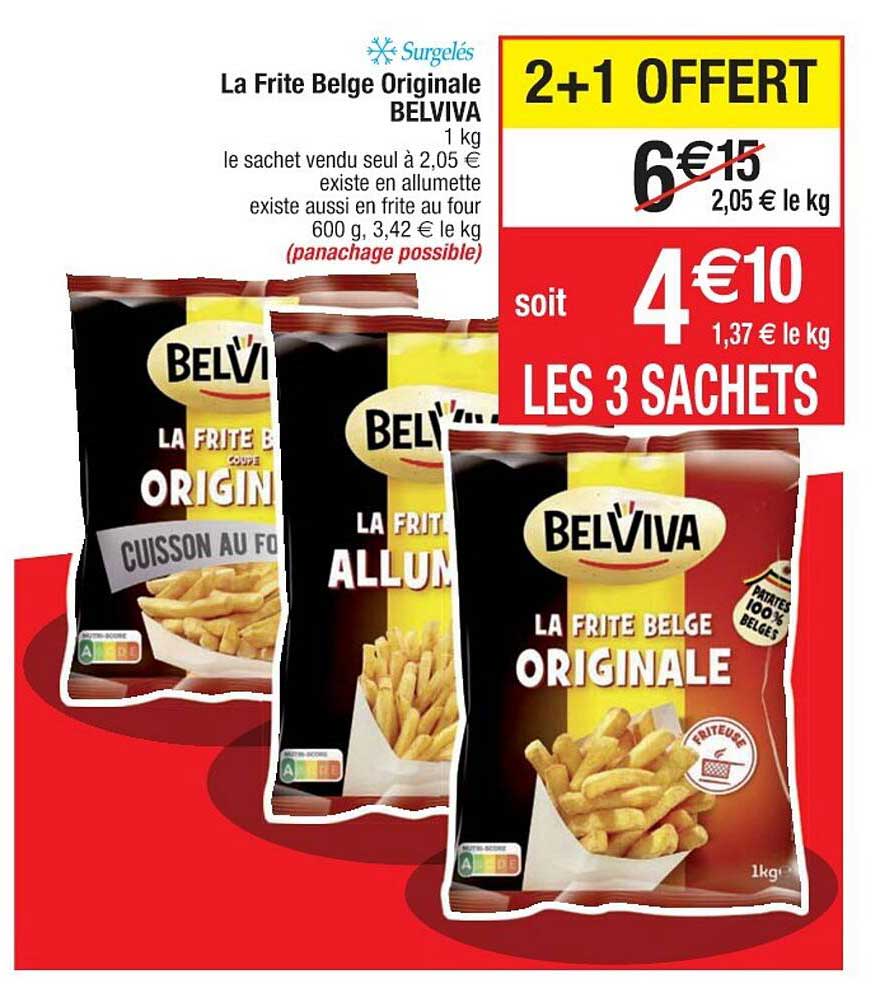 la frite belge originale belviva 2+1 offert
