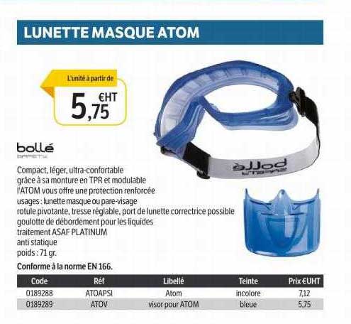 lunette masque atom bollé