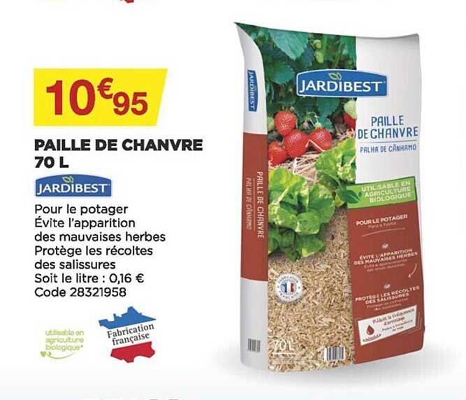paille de chanvre 70 l jardibest