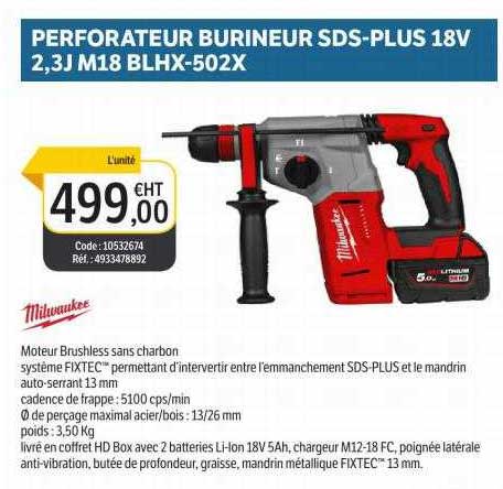 perforateur burineur sds-plus 18v 2.3j m18 blhx-502x