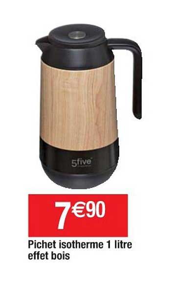 pichet isotherme 1 litre effet bois