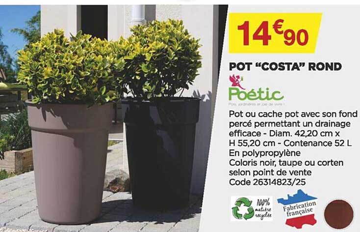 pot "costa" rond poétic