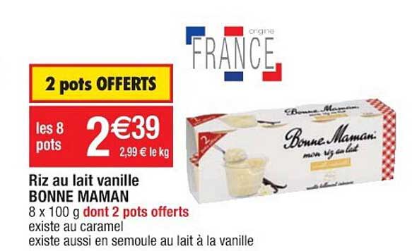 riz au lait vanille bonne maman