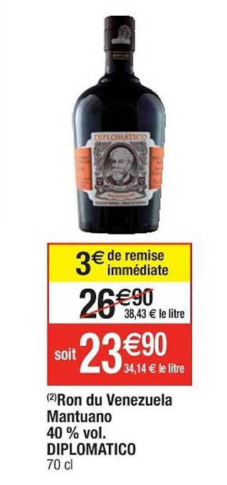 ron du venezuela mantuano 40% vol. diplomatico