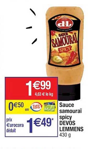 sauce samouraï spicy devos lemmens
